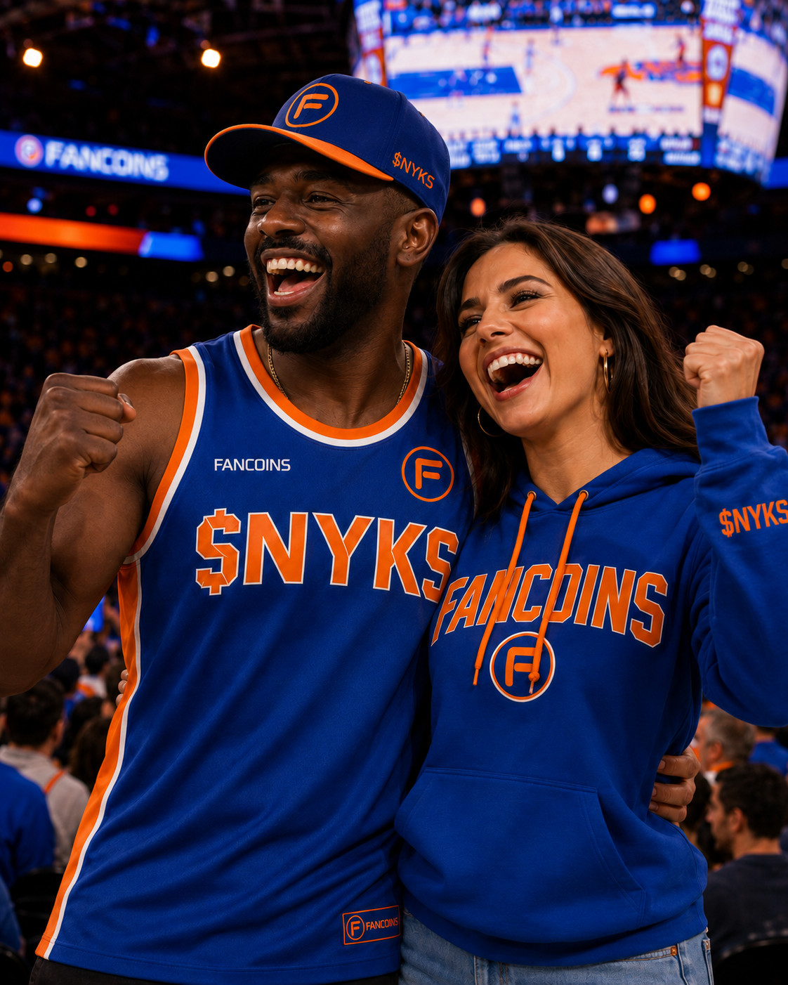 Corey and Monica Reyes at a Knicks game